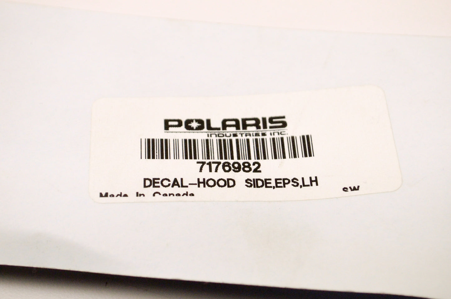 OEM Polaris 7176982 Left Hand EPS Hood Side Decal NOS