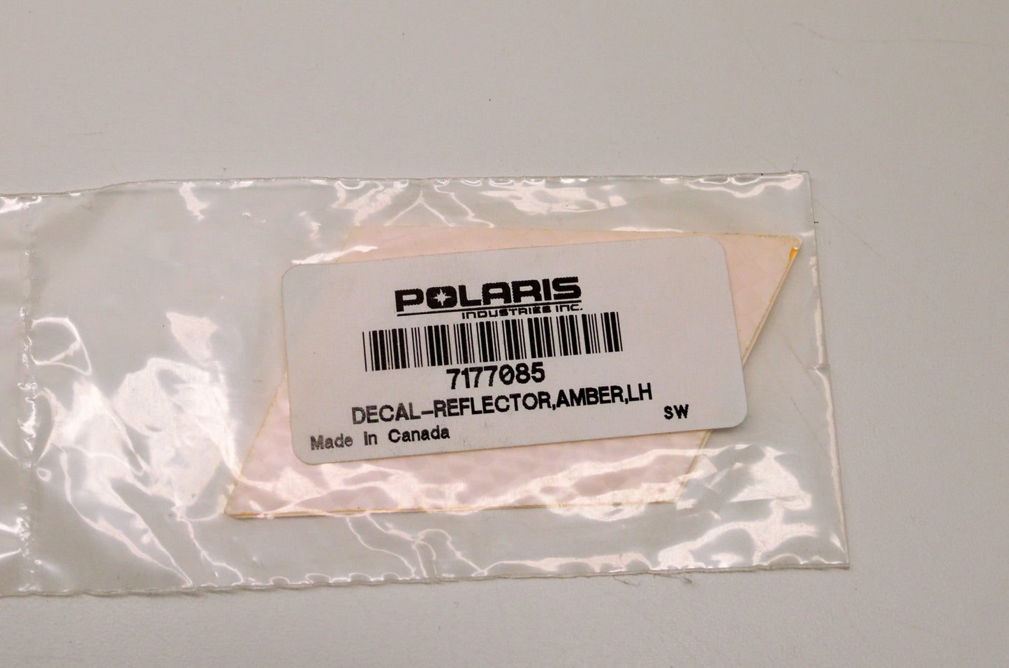 OEM Polaris 7177085 Left Hand Amber Reflector Decal NOS