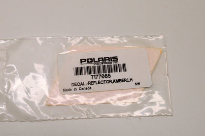 OEM Polaris 7177085 Left Hand Amber Reflector Decal NOS