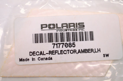 OEM Polaris 7177085 Left Hand Amber Reflector Decal NOS