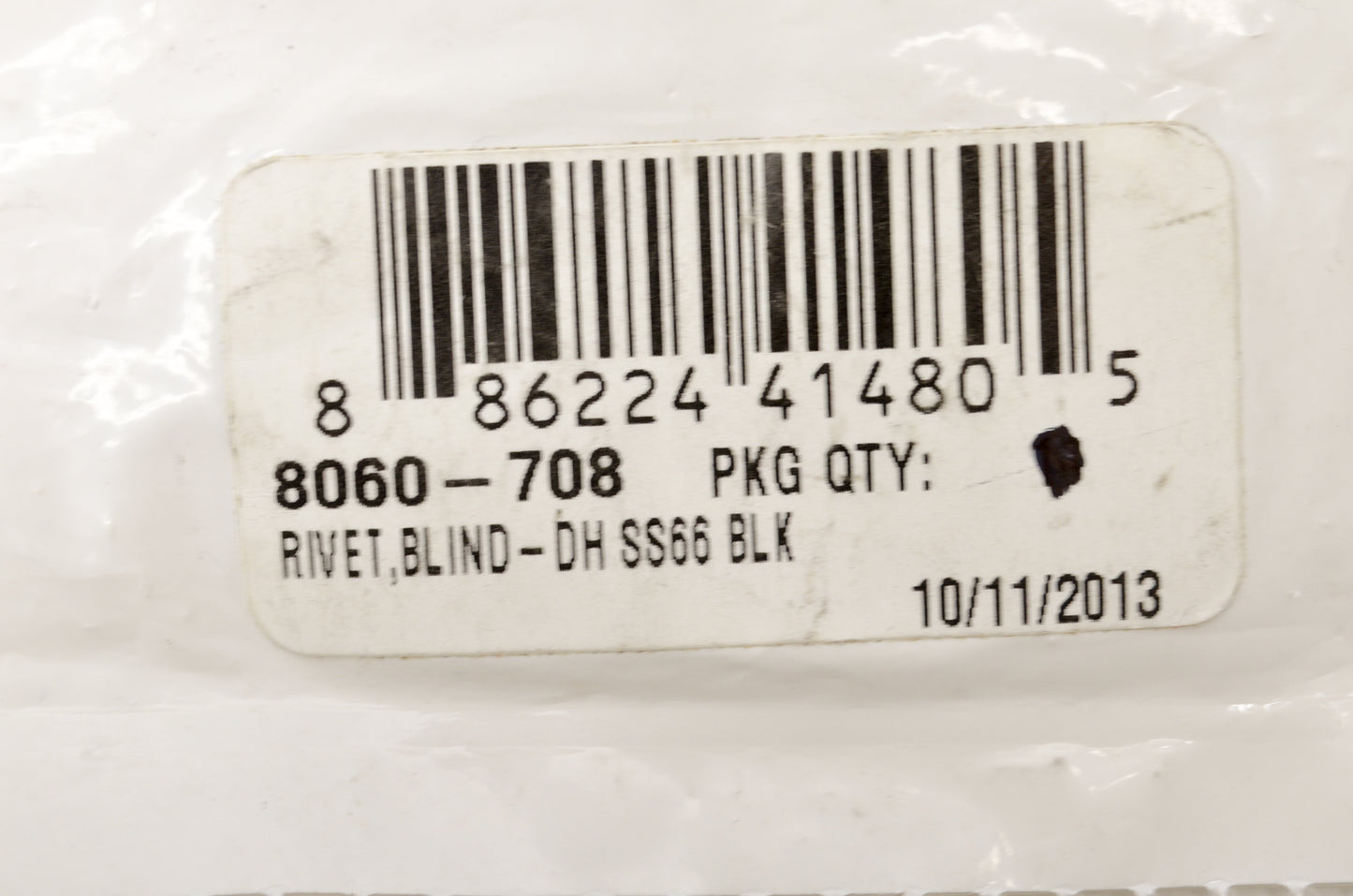 OEM Arctic Cat 8060-708 BLIND-DH SS66 Black Rivet Qty 5 NOS