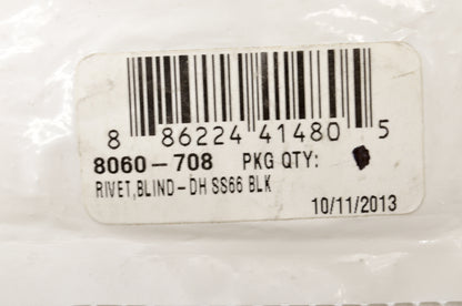 OEM Arctic Cat 8060-708 BLIND-DH SS66 Black Rivet Qty 5 NOS