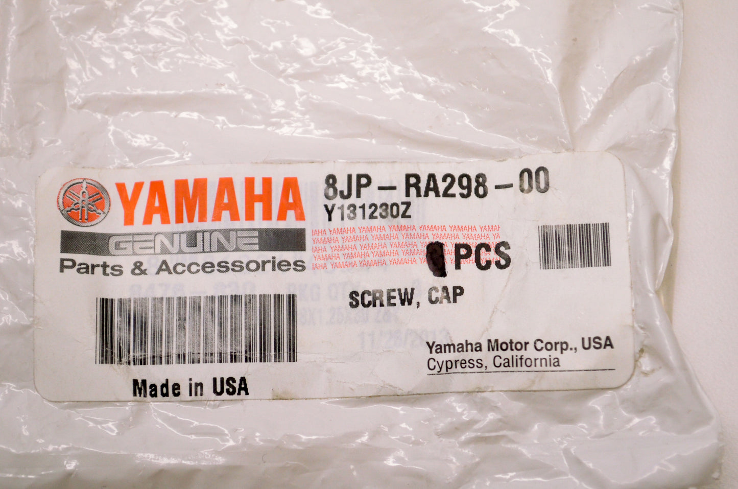 OEM Yamaha 8JP-RA298-00-00 Cap Screw Qty 2 NOS