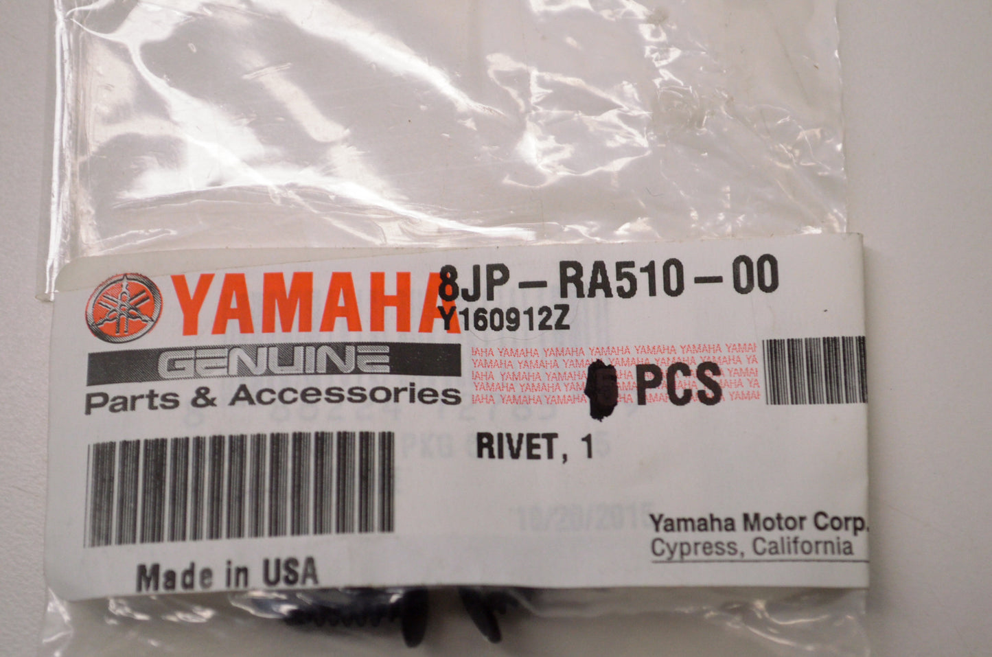 OEM Yamaha 8JP-RA510-00-00 Rivet Qty 2 NOS