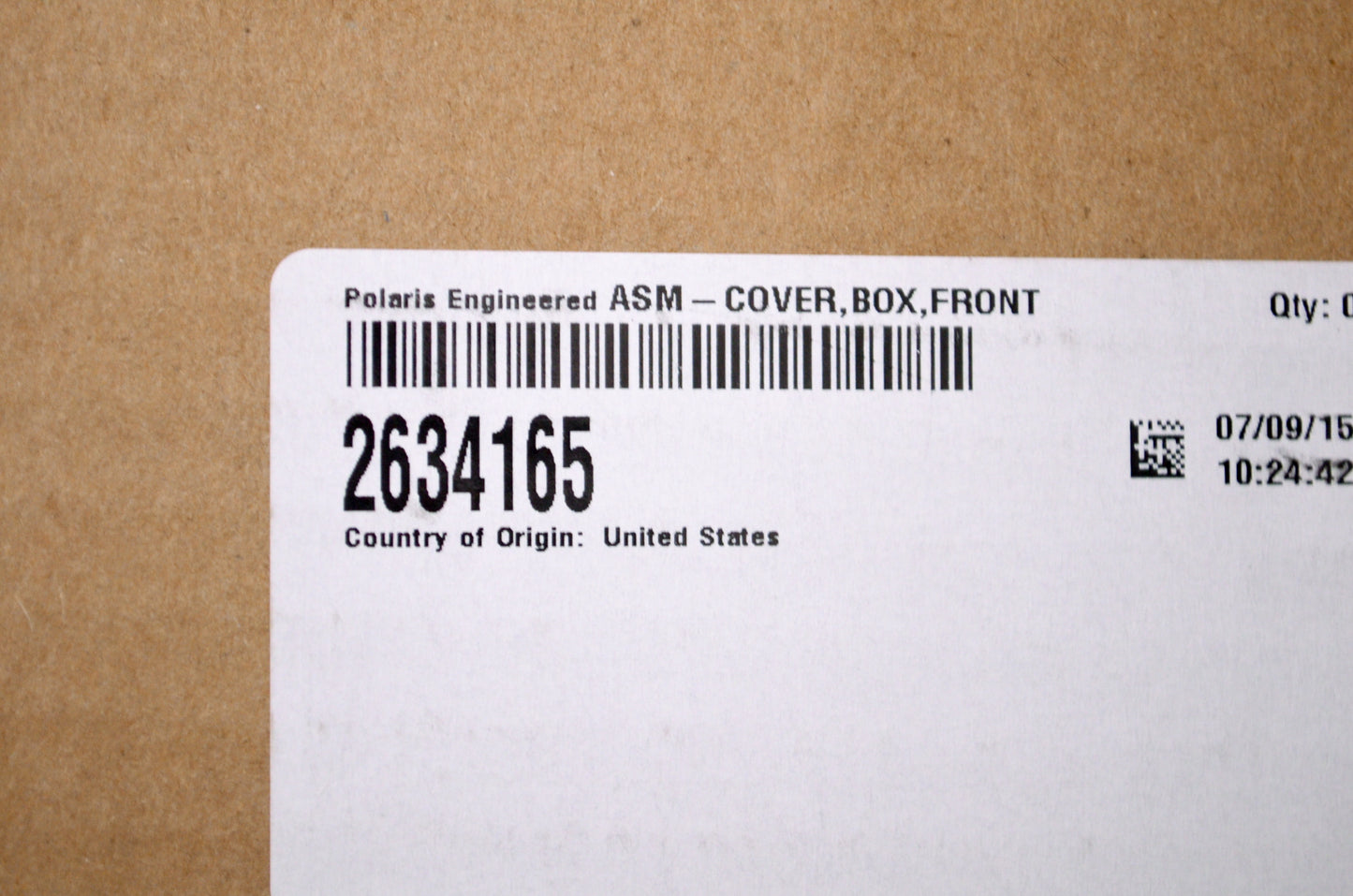 OEM Polaris 2634165 Front Box Cover Assembly NOS