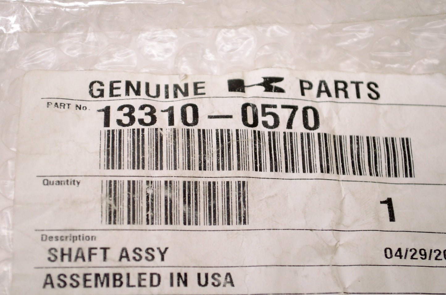 OEM Kawasaki 13310-0570 Front Gear Shaft Assembly NOS