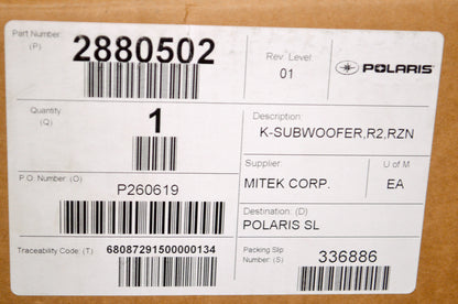 OEM Polaris 2880502 K Subwoofer R2 RZN NOS