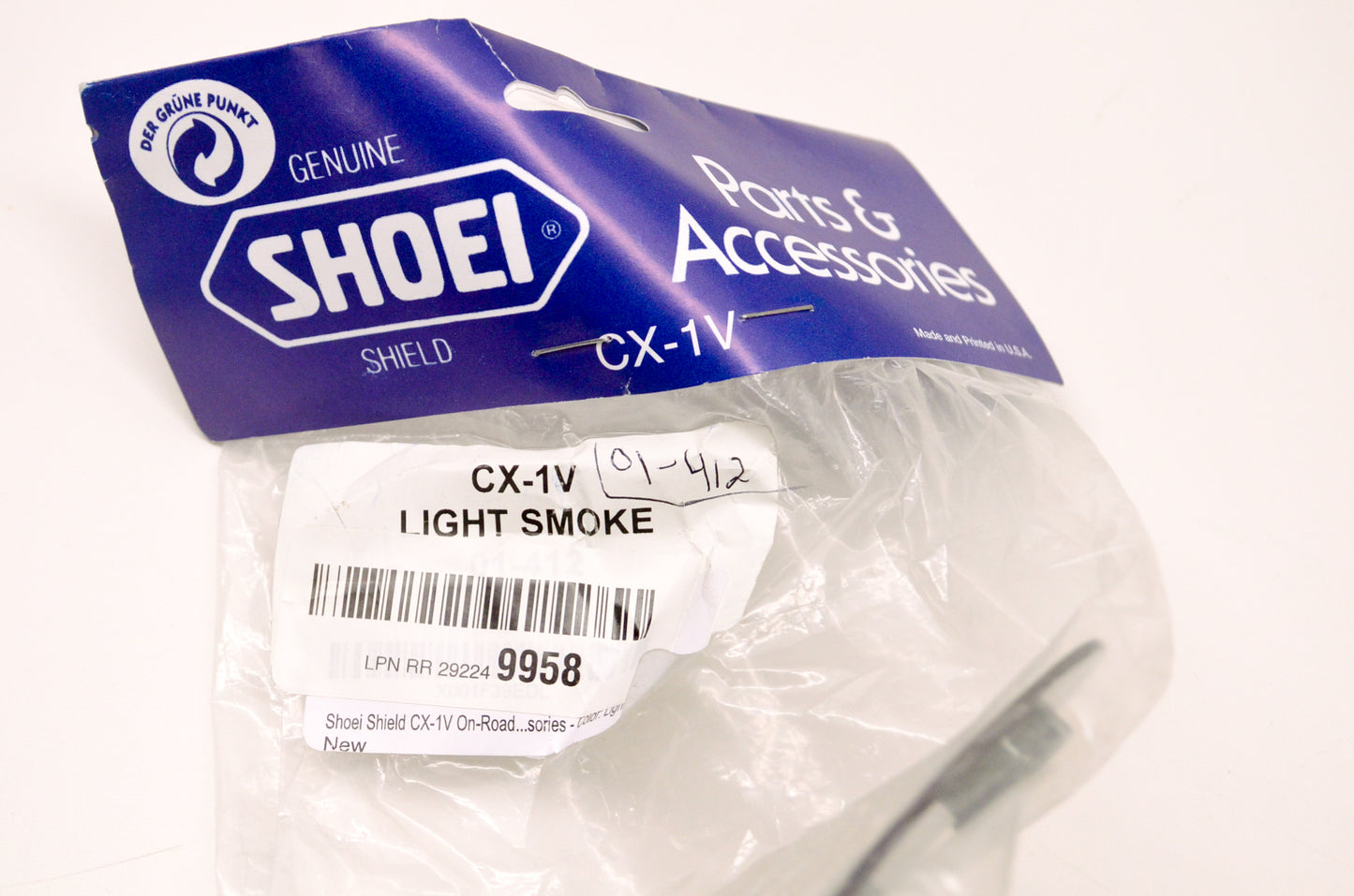 Shoei CX-1V 01-412, 292101187 Light Smoke Visor NOS