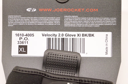 Black Velocity 2.0 Gloves XL NOS