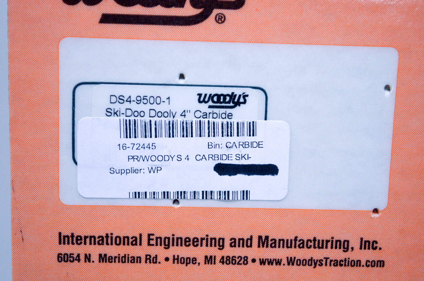 Woody's DS4-9500-1, 16-72445 Dooly 4' Carbide Runner NOS