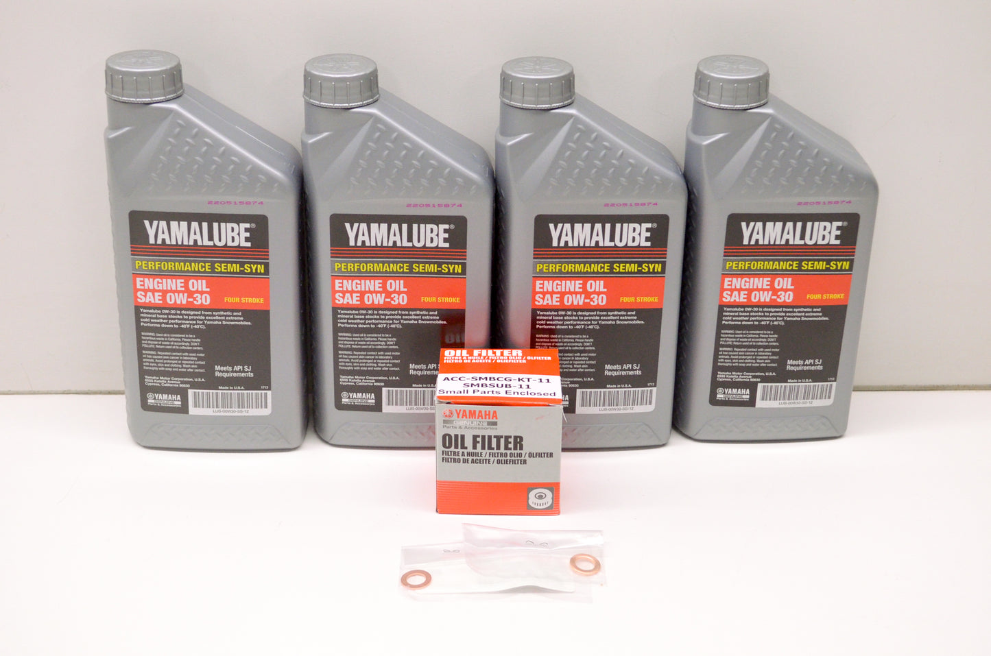 OEM Yamaha LUB-SMBCG-KT-11 Snowmobile 4 Cyl Semi-Syn Oil Change Kit NOS