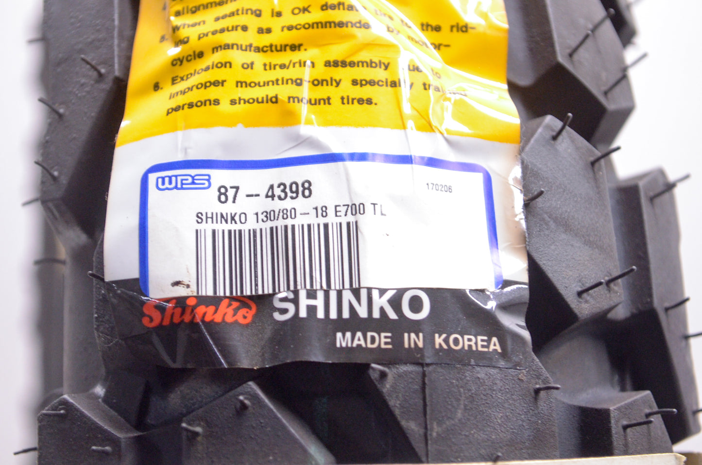 Shinko 87-4398 130/80-18 E700 TL Tire NOS