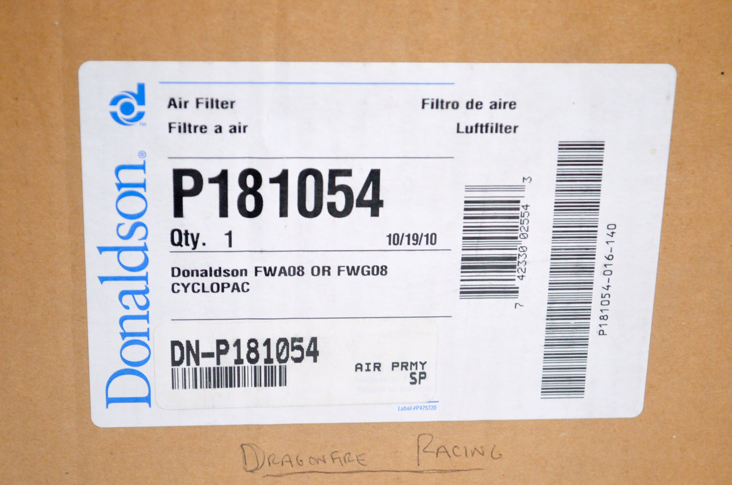Donaldson P181054 Air Filter NOS