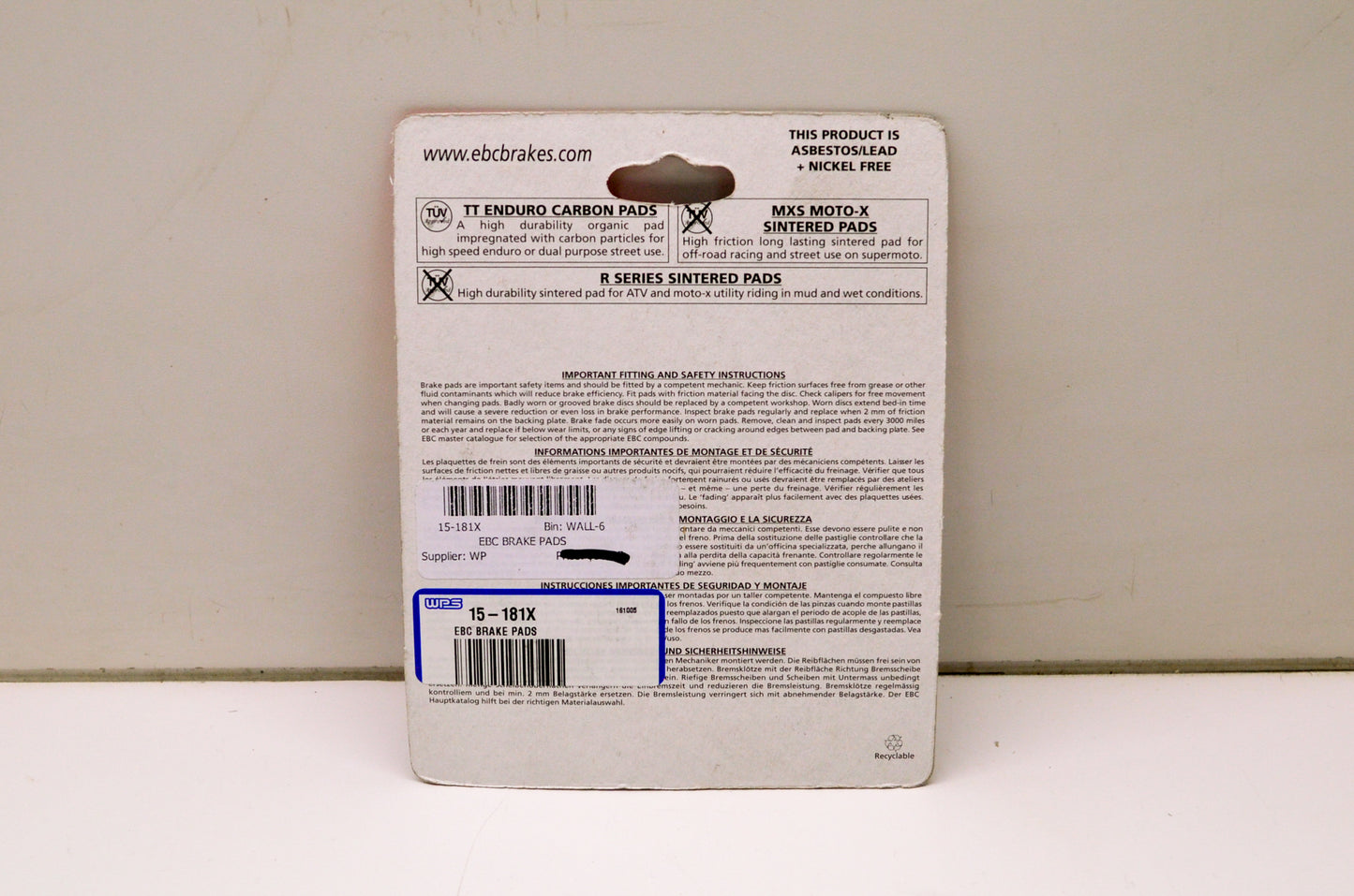 EBC Brakes FA181X High Performance Off-Road Brake Pads NOS