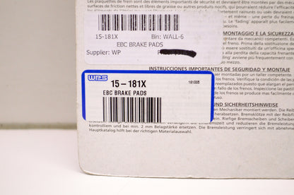 EBC Brakes FA181X High Performance Off-Road Brake Pads NOS