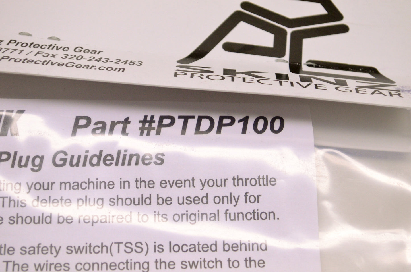 Skinz Protective Gear PTDP100 Throttle Switch Delete Plug NOS