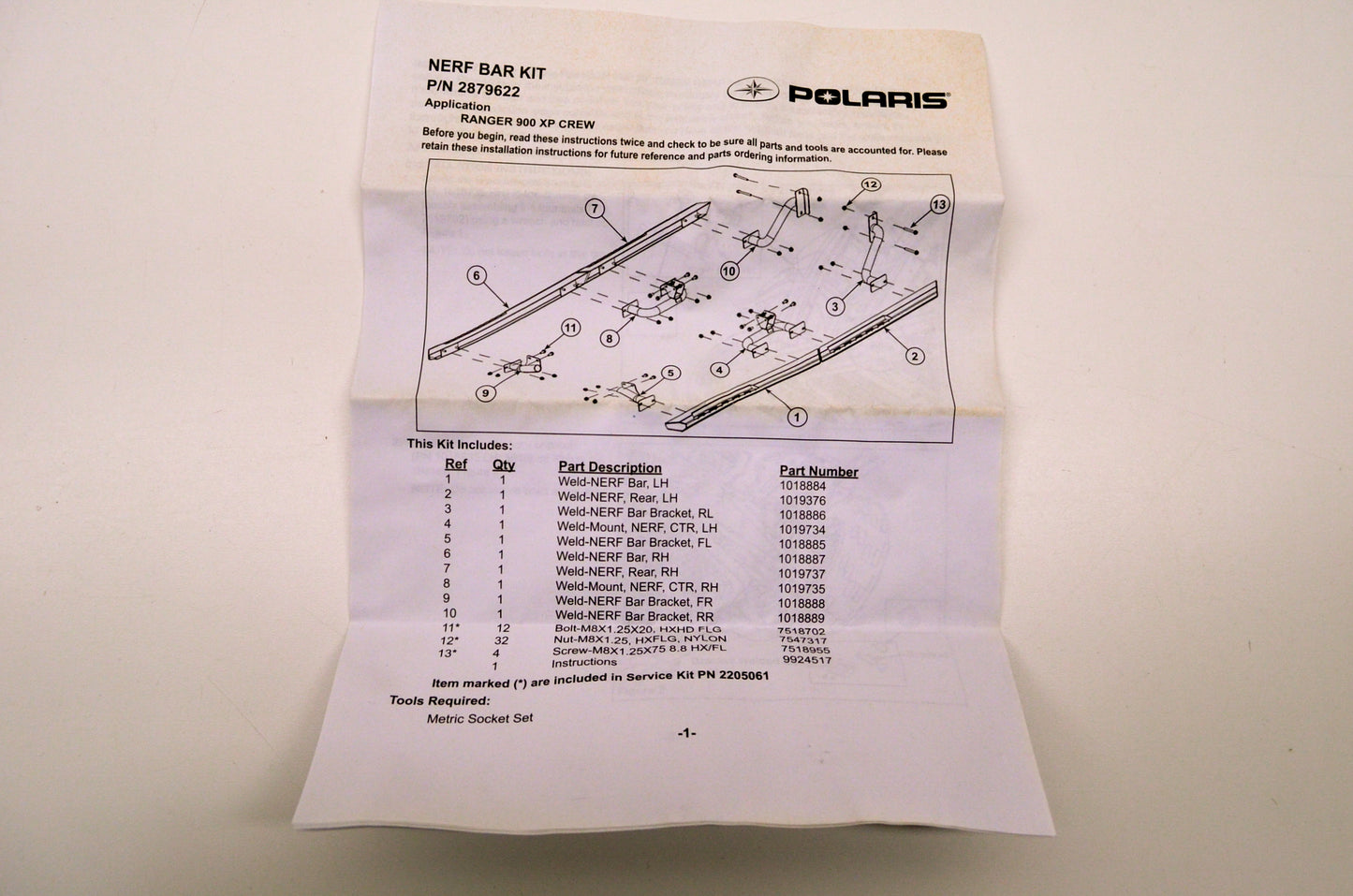 OEM Polaris 2205061 Nerf Bar Service Kit Hardware Only NOS