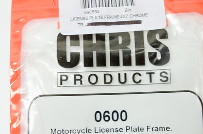 Chris Products 0600, 596592 Motorcycle License Plate Frame Chrome NOS