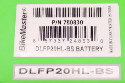 BikeMaster 780830, DLFP20HL-BS Lithium Ion Battery NOS