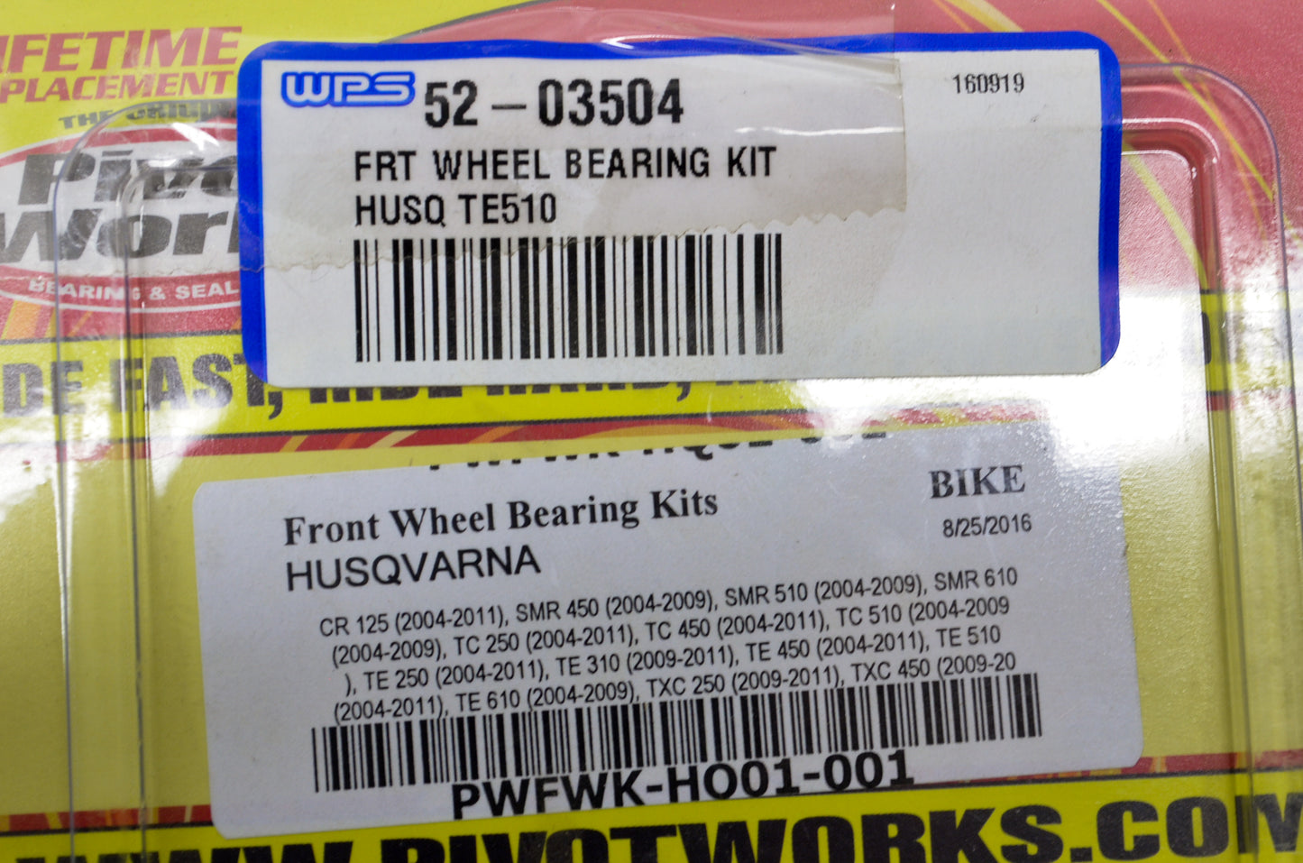 Pivot Works PWFWK-HO01-001, 52-03504 Front Wheel Bearing Kit NOS
