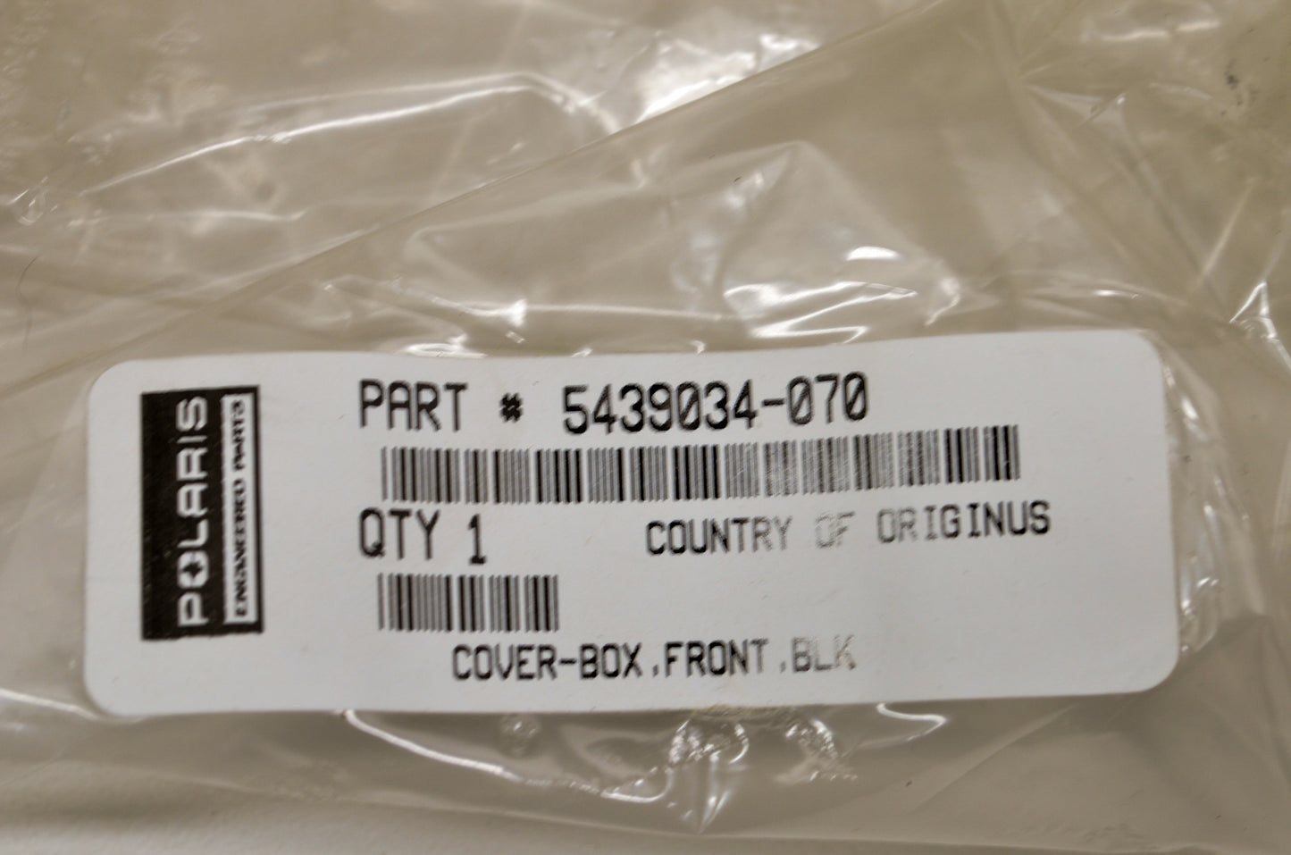 OEM Polaris 5439034-070 Black Front Box Cover