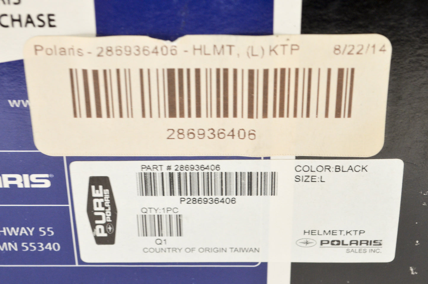 OEM Polaris 286936406 KTP Helmet Black NOS