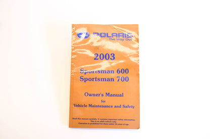 OEM Polaris 2003 Sportsman 600 700 Owner's Manual