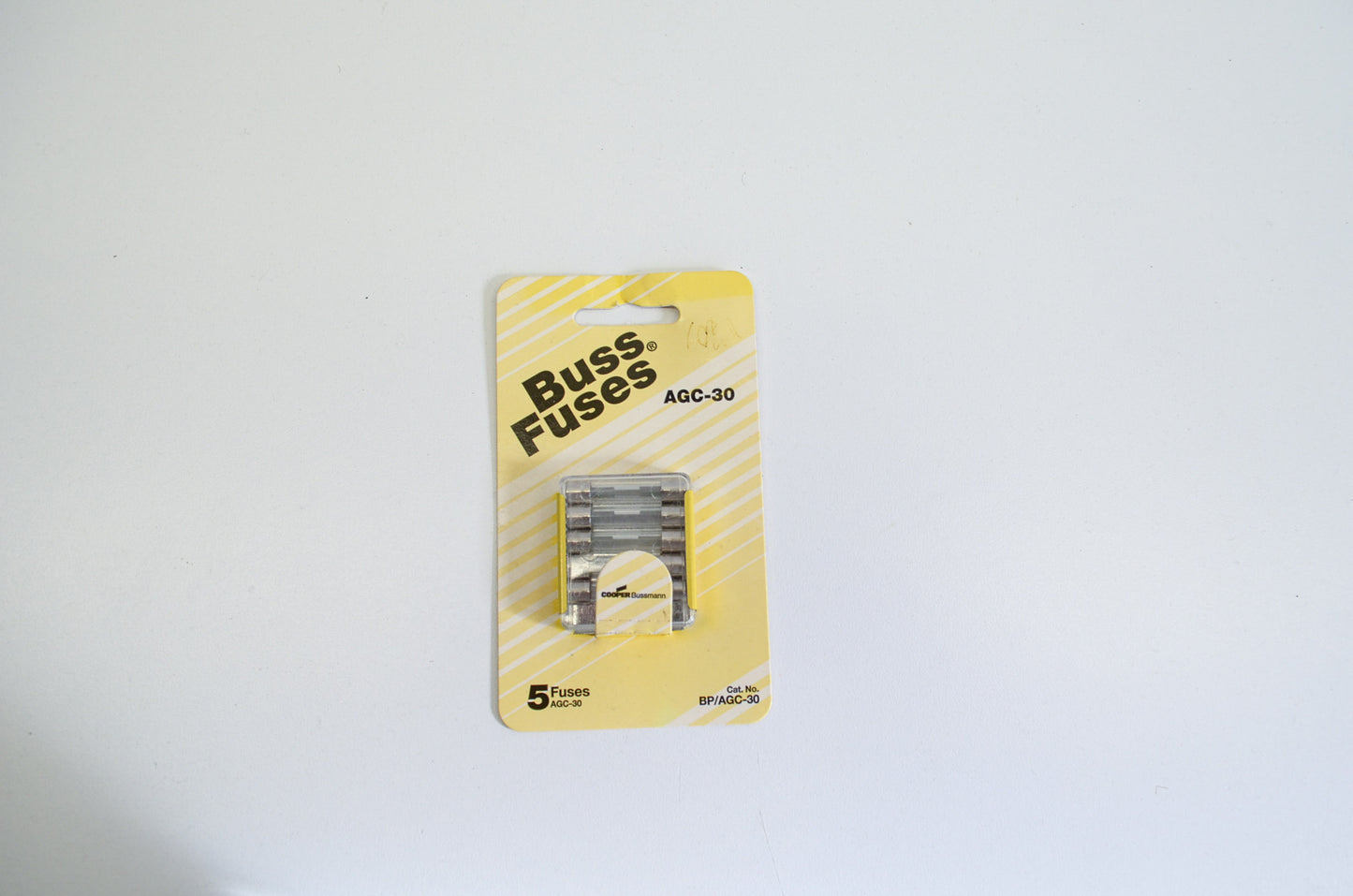 New Buss AGC-30 Glass Fuses 5pk NOS
