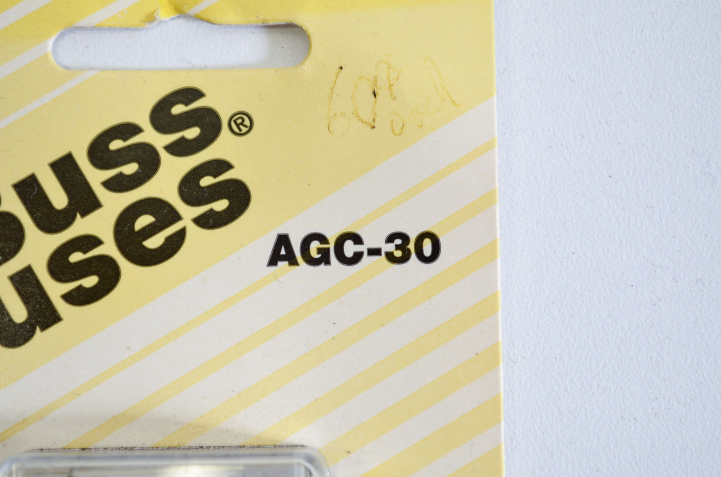 New Buss AGC-30 Glass Fuses 5pk NOS
