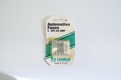 New Littlefuse SFE-20 Glass Fuses 5pk NOS