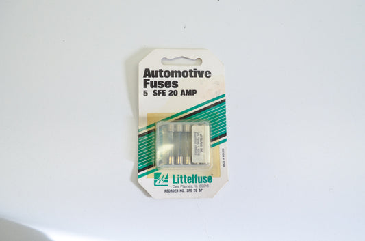 New Littlefuse SFE-20 Glass Fuses 5pk NOS