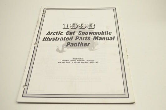 OEM Arctic Cat 2254-855 Parts Book 93 Panther Pa Dlx