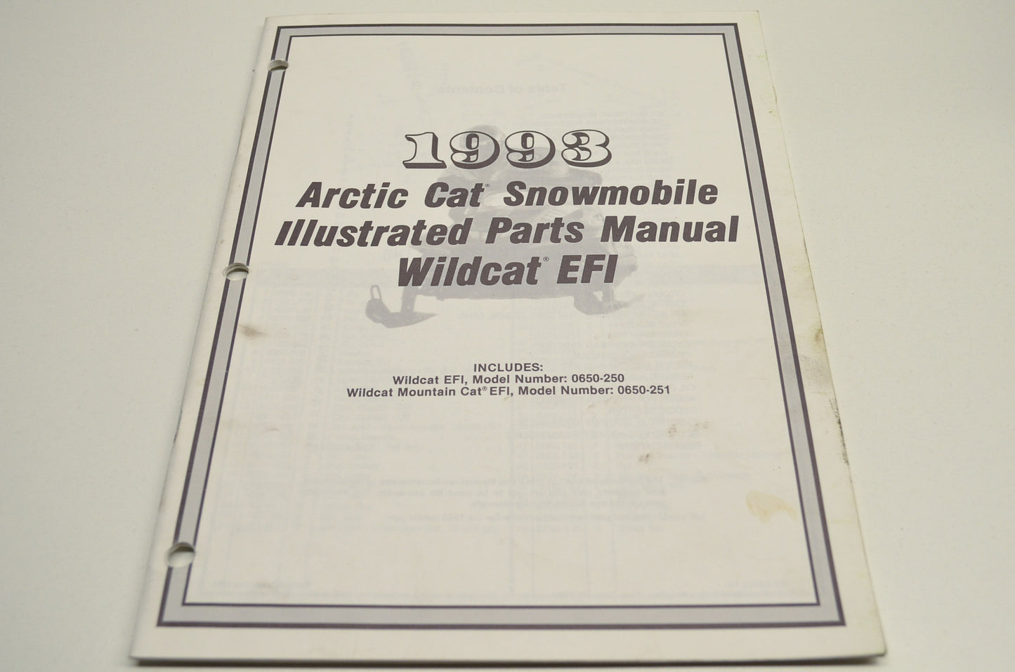 OEM Arctic Cat 2254-865 Parts Book 93 Wc Efi Wc Efi Mc