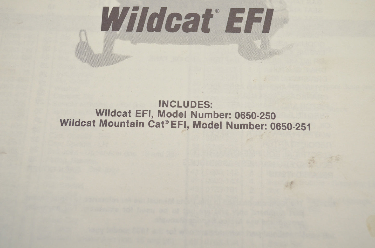 OEM Arctic Cat 2254-865 Parts Book 93 Wc Efi Wc Efi Mc