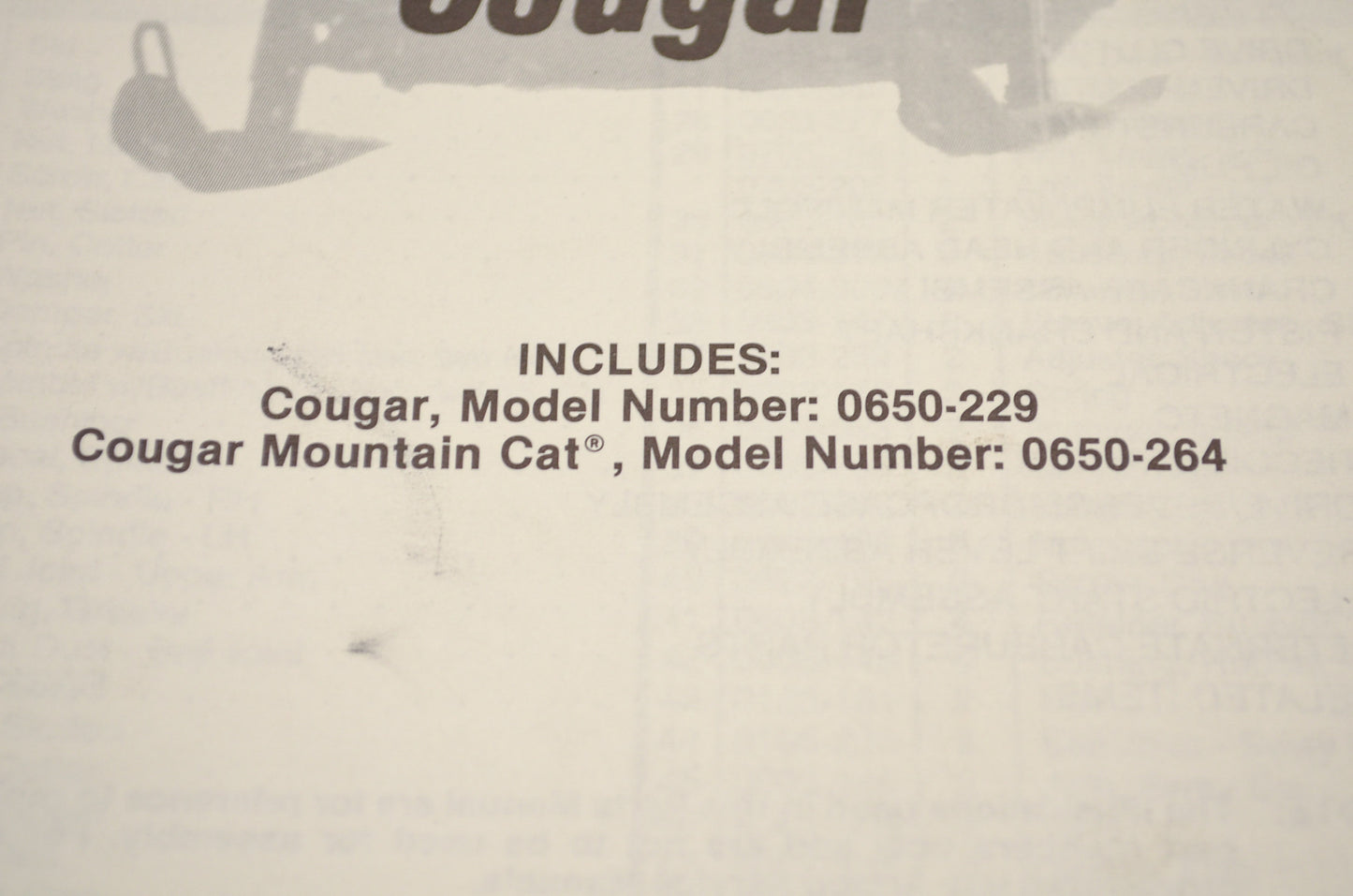 OEM Arctic Cat 2254-856 Parts Book 93 Cougar Co Mc