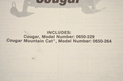 OEM Arctic Cat 2254-856 Parts Book 93 Cougar Co Mc