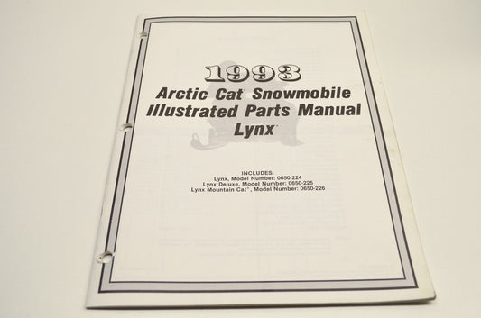 OEM Arctic Cat 2254-853 Parts Book 93 Lynx Lx Dlx Lx Mc