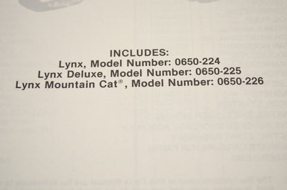 OEM Arctic Cat 2254-853 Parts Book 93 Lynx Lx Dlx Lx Mc