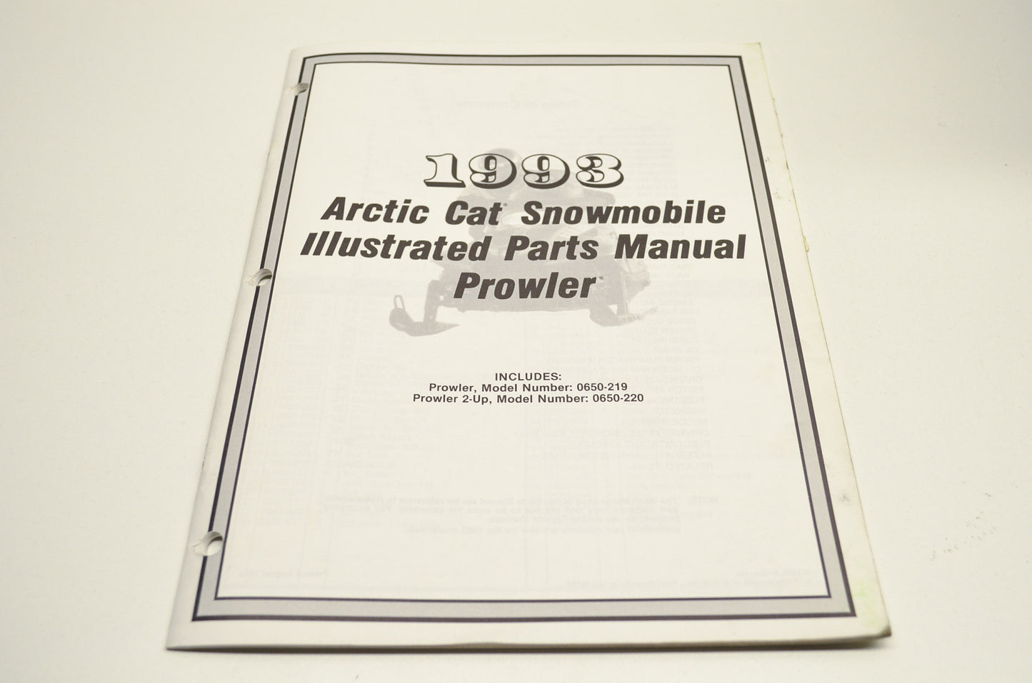 OEM Arctic Cat 2254-857 Parts Book 93 Prowler Pr 2-Up