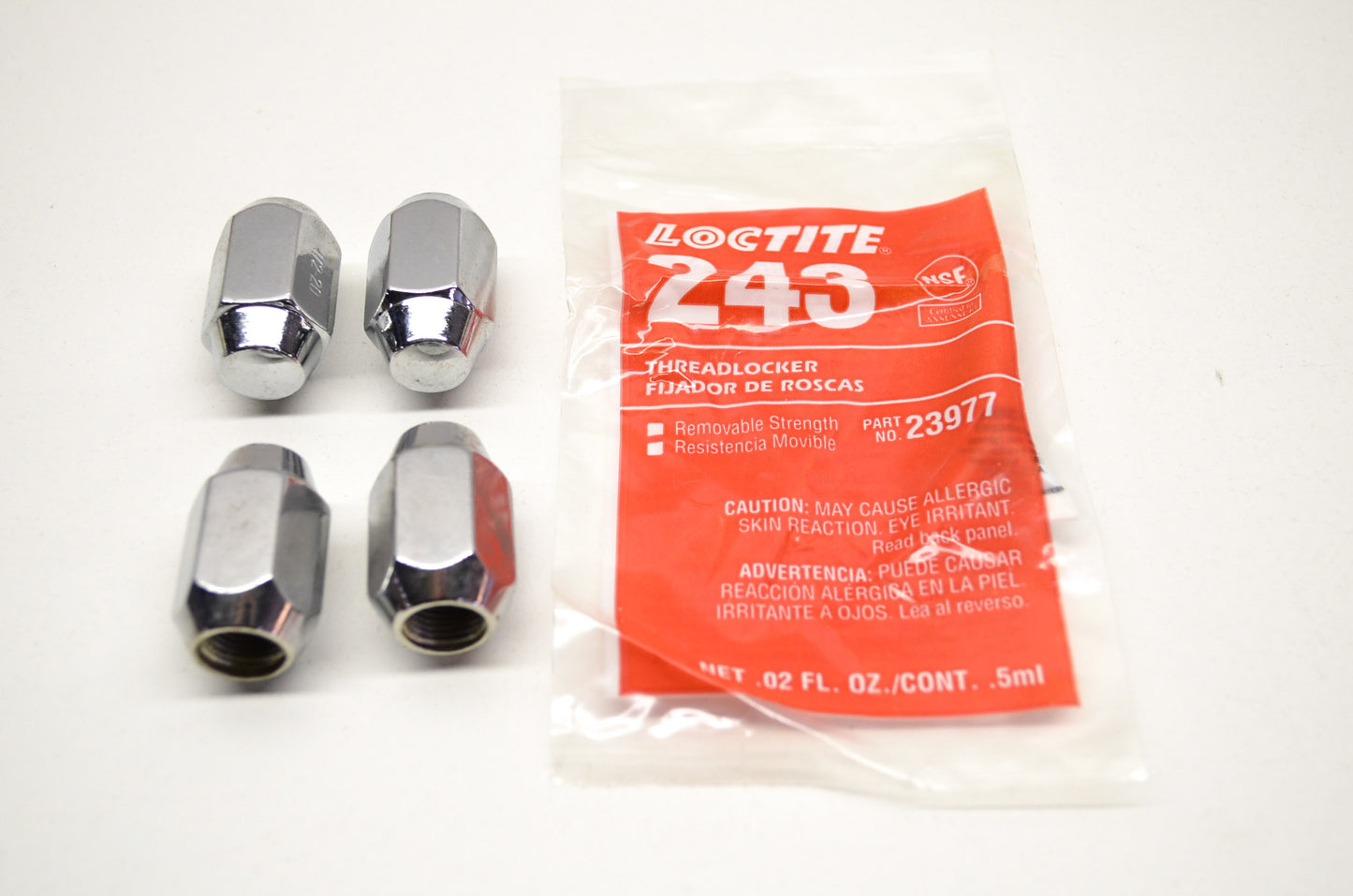Chrome 1/2-20 Lug Nuts Kit Qty 4 NOS