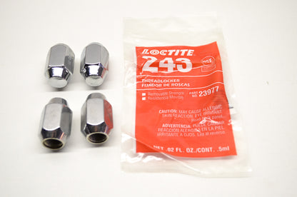 Chrome 1/2-20 Lug Nuts Kit Qty 4 NOS