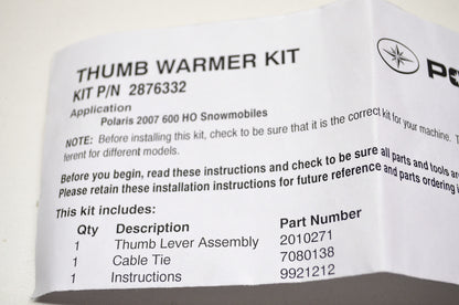 Thumb Warmer Kit 07 600 HO NOS