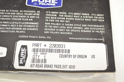 Rear Brake Pads 09-10 Outlaw 450 525 Qty 2 NOS