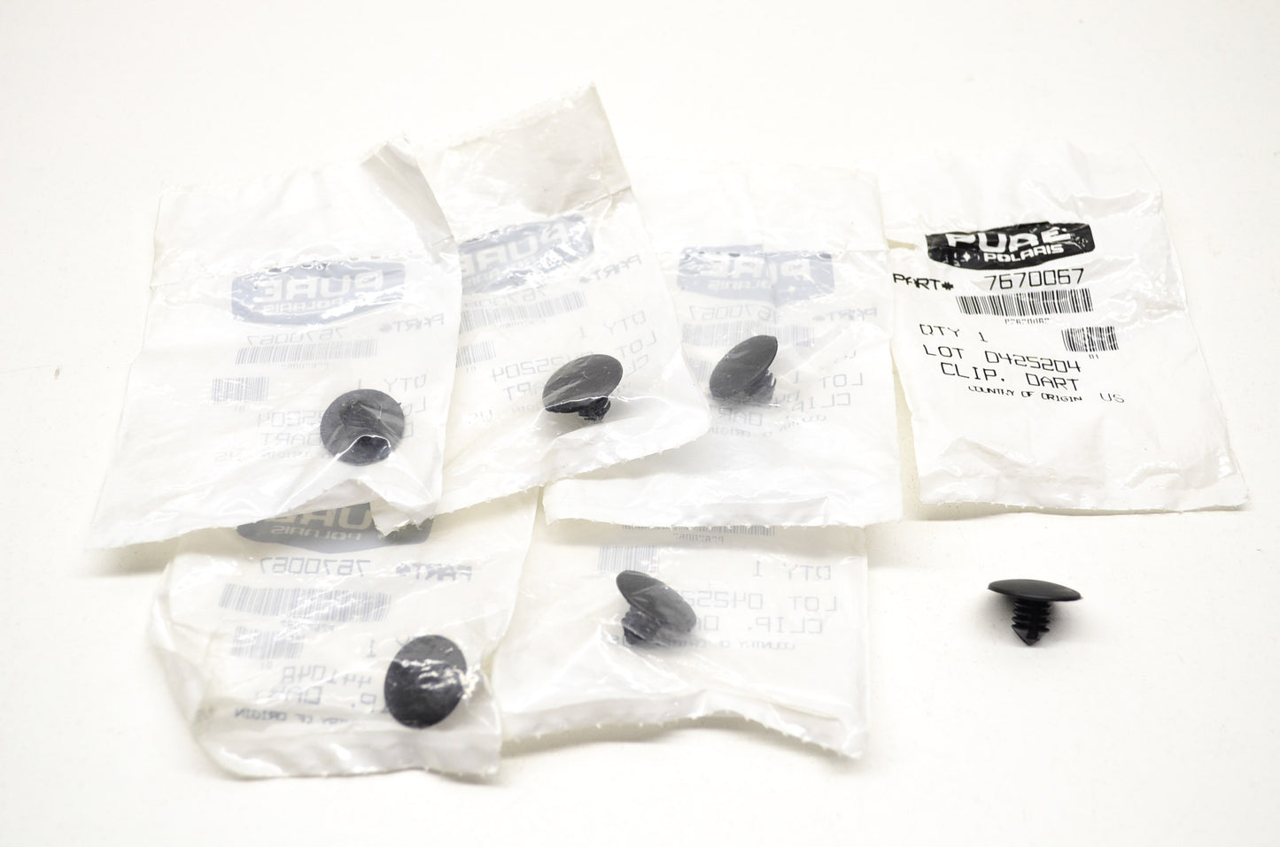 OEM Polaris 7670067 Dart Clip Qty 6 NOS