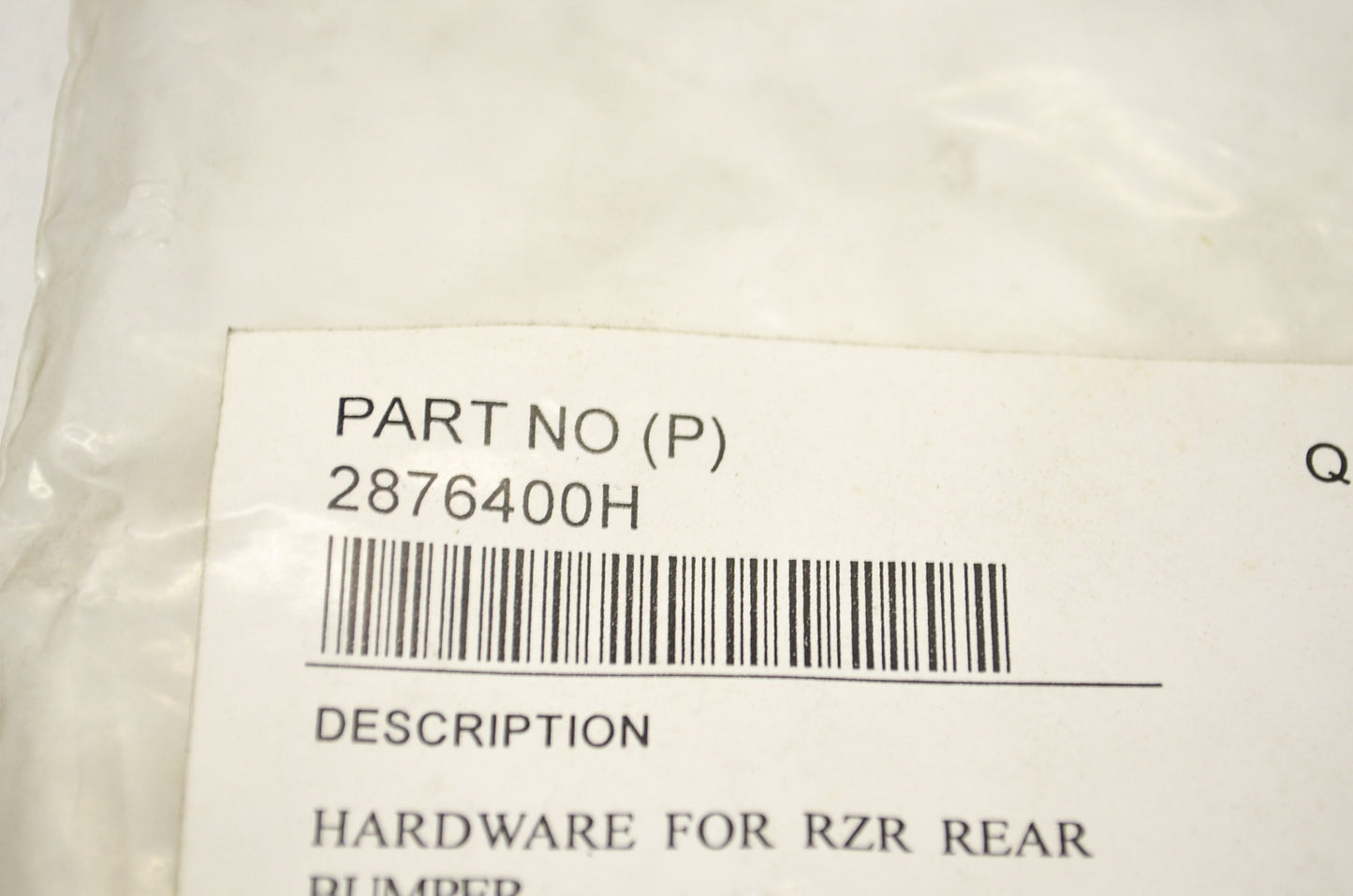 Hardware Kit for RZR Rear Bumper NOS