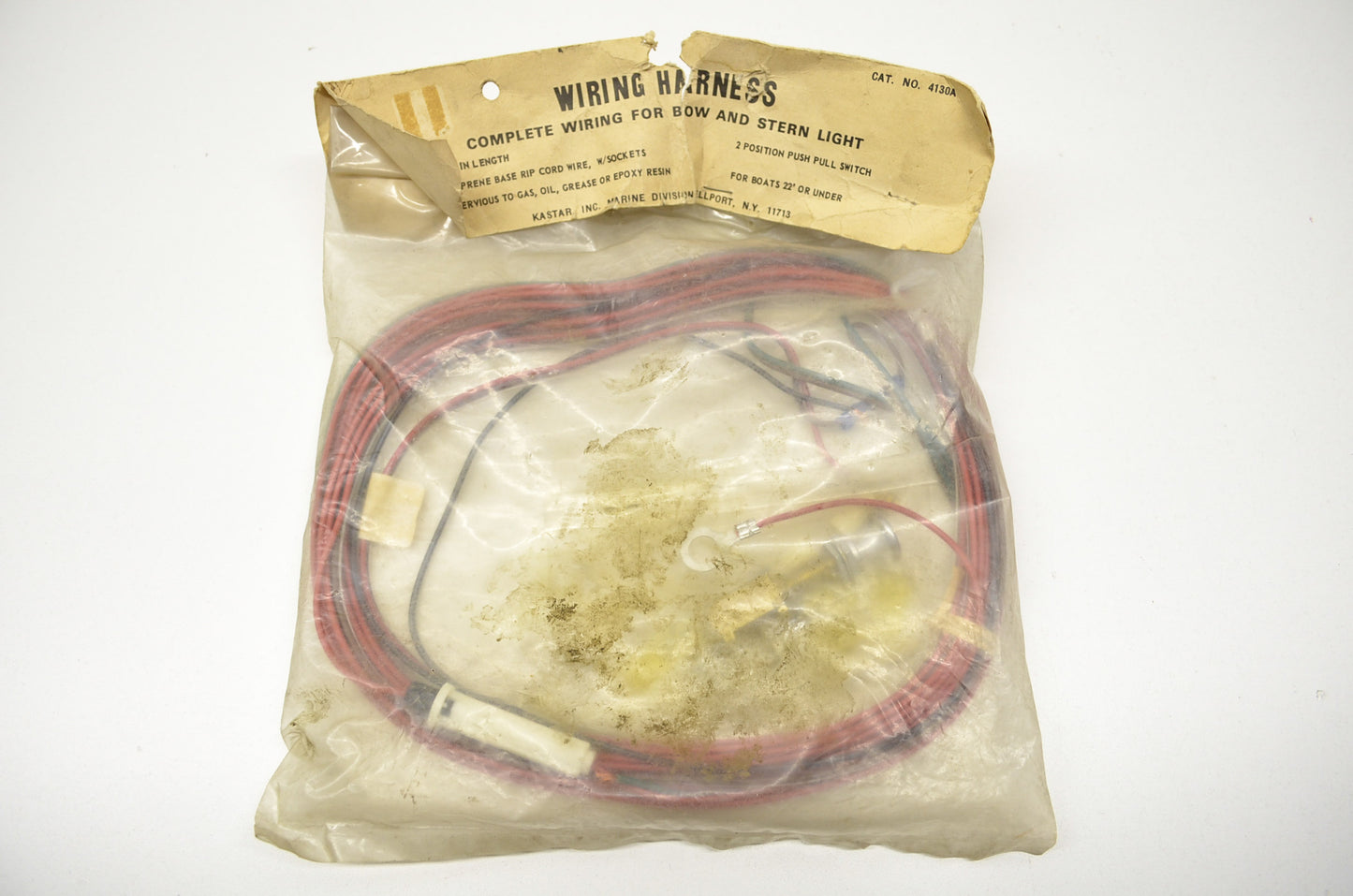 Kastar 4130A Wiring Harness for Bow and Stern Light For Boats 22' or Under NOS