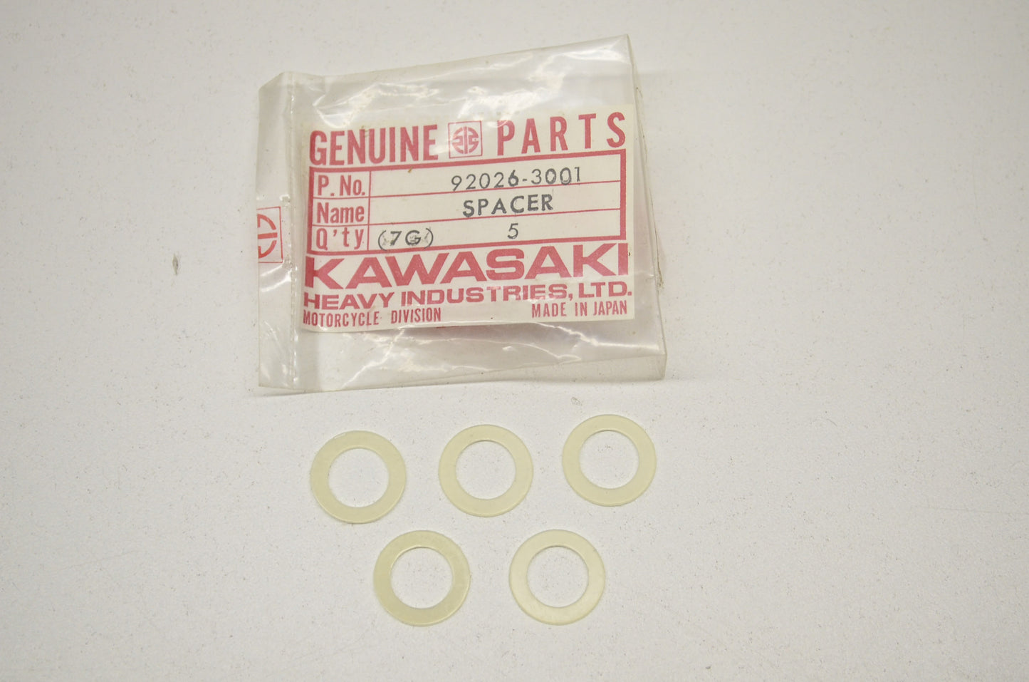 OEM Kawasaki 92026-3001 Spacer Qty 5 NOS