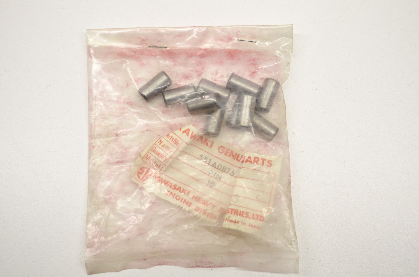 OEM Kawasaki 551A0816 Dowel Pin 8x16 Qty 10 NOS