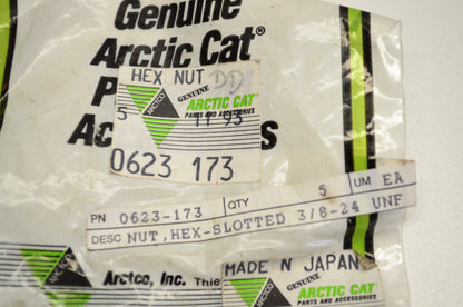 OEM Arctic Cat 0623-173 Slotted Hex Nut 3/8-24 NOS