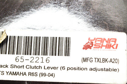 Yana Shiki TXLBK-A20, 65-2216 Yamaha Black Short 6 Position Adjustable Clutch Le